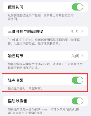 海宁苹果授权维修站分享iPhone轻点无法唤醒怎么办 