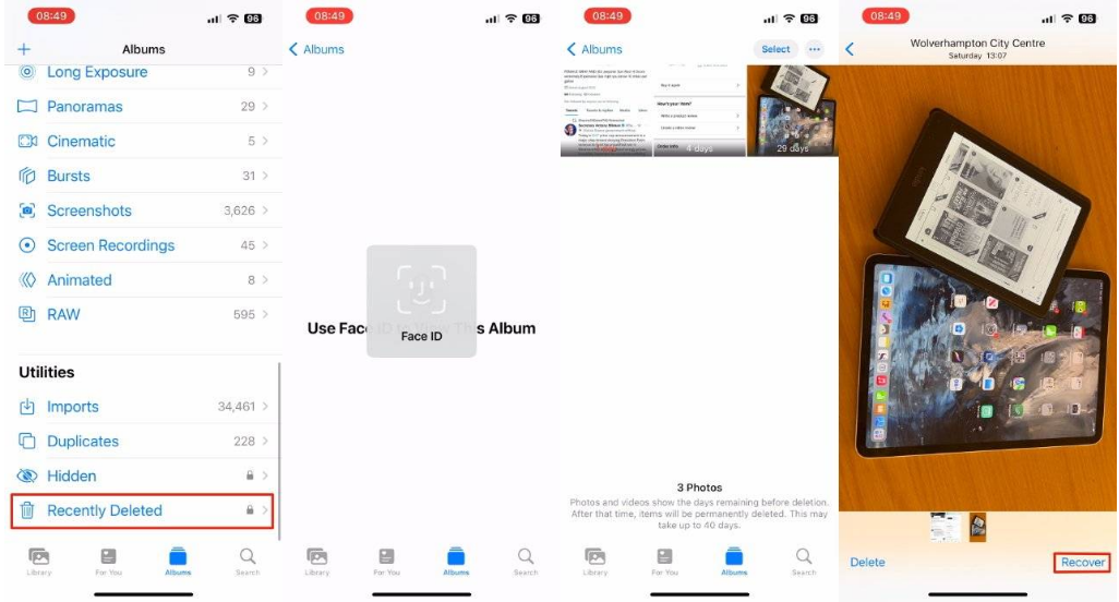 海宁苹果14维修分享 iPhone14 上恢复已删除的照片 